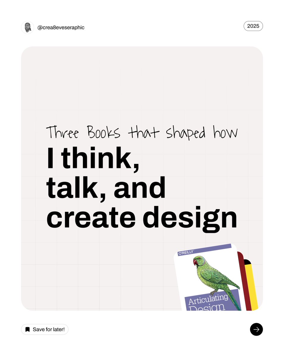 cre8eveseraphic's tweet image. Still Relevant. Still Foundational. 

#UIDesign #UXDesign #ProductDesign #DesignBooks #LearnDesign #DesignThinking