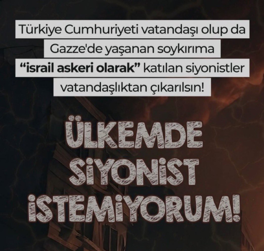 Ben #ÜlkemdeSiyonistİstemiyorum