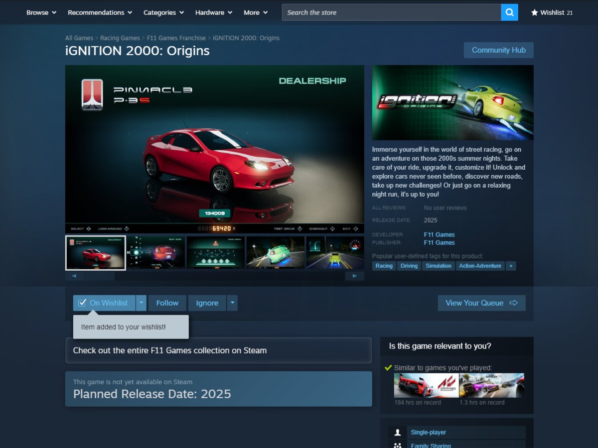 f11bot's tweet image. STEAM PAGE IS NOW LIVE!!! 🚨

THANK YOU FOR THE CRAZY SUPPORT!!! 😭
We hit 700 and 800 follows wayyy to fast, and 1K likes... still feels unreal!!

There&apos;s still a lot to work on, but I hope you like it! :D
#indiedev #gamedev #indiegame #racinggames #car #madewithunity
