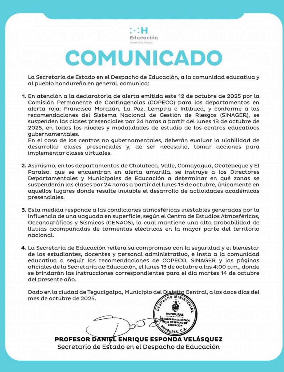 Tomar nota vale más prevenir que lamentar, suspensión de clases es exclusivo en el sector público!