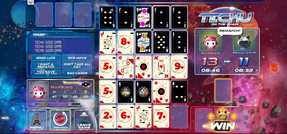 techuonthechair's tweet image. Double captured! I just trapped both of my opponent’s Aces. This feels awesome! #techu #techuonthechair #playingcards ##2playergames