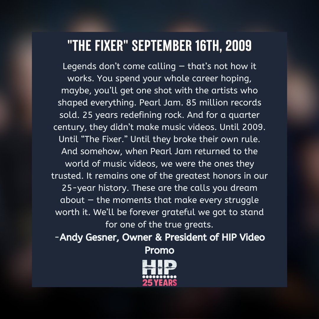 HIPVideoPromo's tweet image. Legends don’t come calling — that’s not how it works. You spend your whole career hoping, maybe, you’ll get one shot with the artists who shaped everything... #pearljam #HIP100 #25YearsofHIPVideoPromo