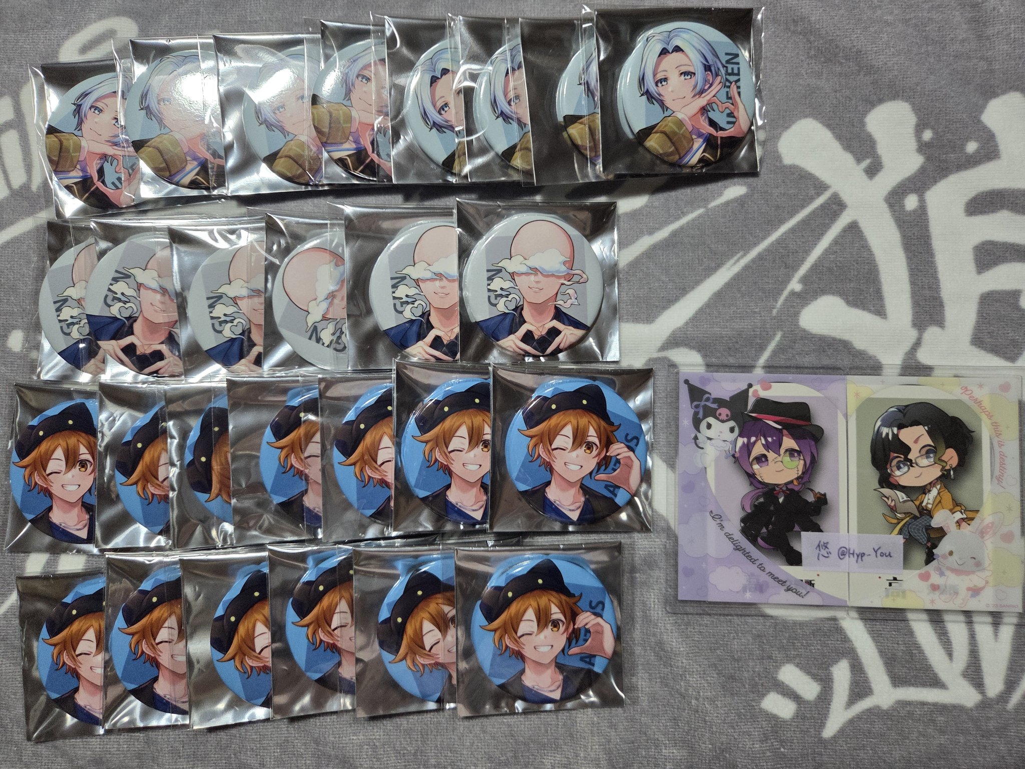 高田村交易所　1周年　缶バッジ　チェキ風アクリルカード 高田村交易所 1周年 缶バッジ チェキ風アクリルカード