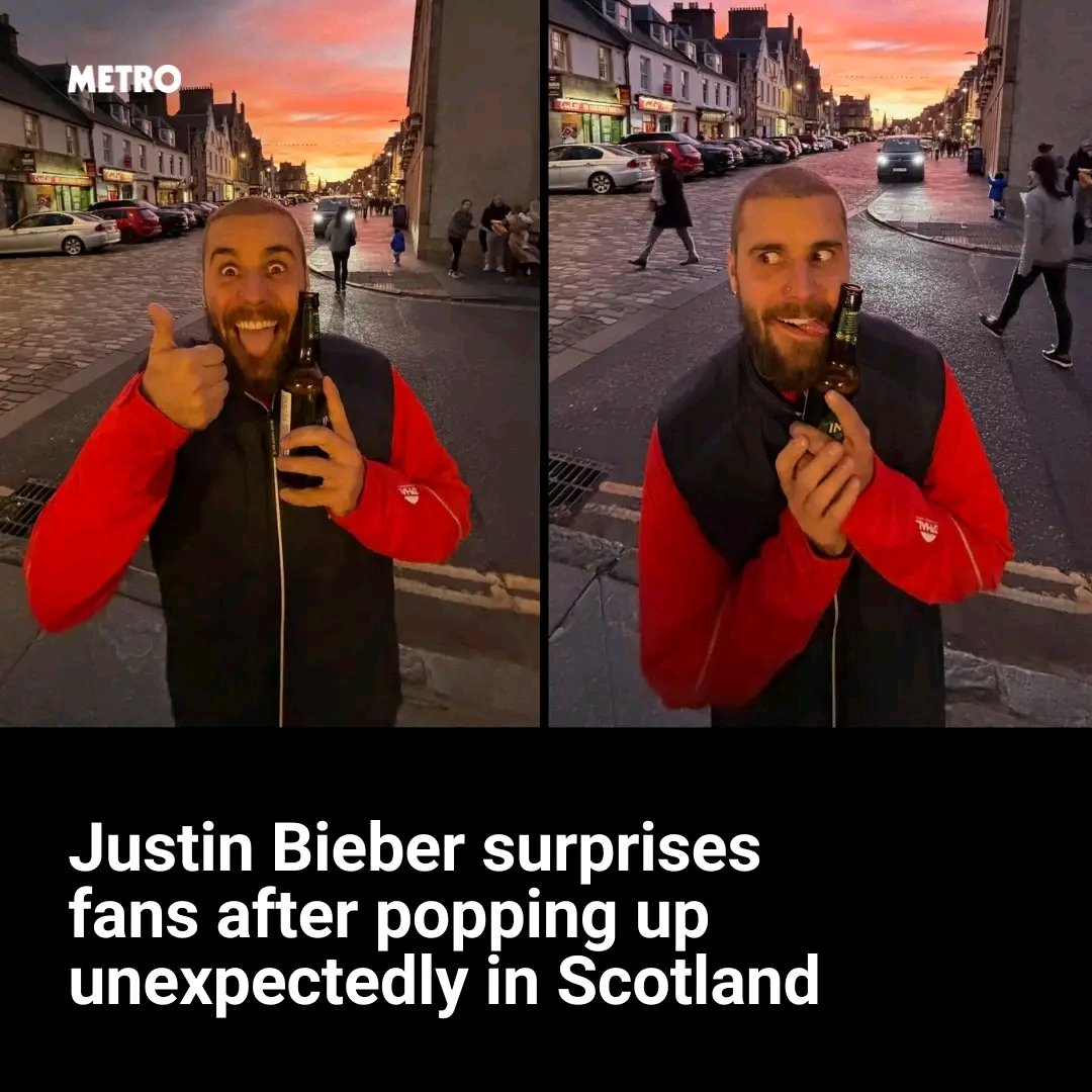 TeaTheDeveloper's tweet image. Justin Bieber surprises fans after popping up unexpectedly in Scotland