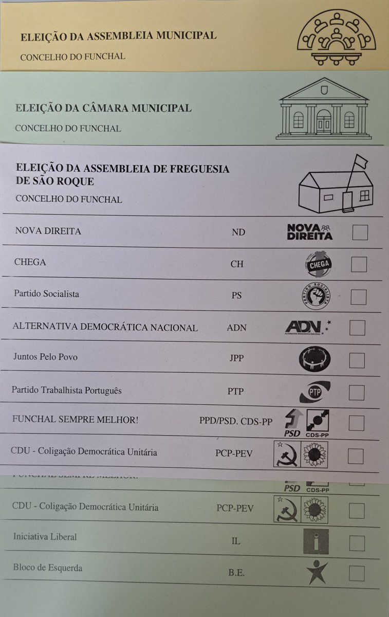 Parabéns a todos os eleitores de:
Machico, Santa Cruz, Santana, Porto Moniz e São Vicente! 👏 #Madeira ☑️