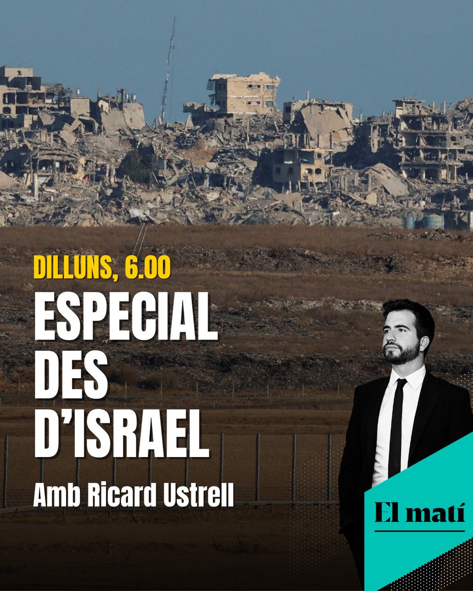 Mentre tenim el país en emergència i amb unes inundacions històriques a les Terres de l'Ebre:

AQUEST DILLUNS RICARD USTRELL A ISRAEL!

I al sud del país (on hauria d'anar realment), quan hi anirà l'Ustrell?

De veritat, és de vergonya aliena màxima això...