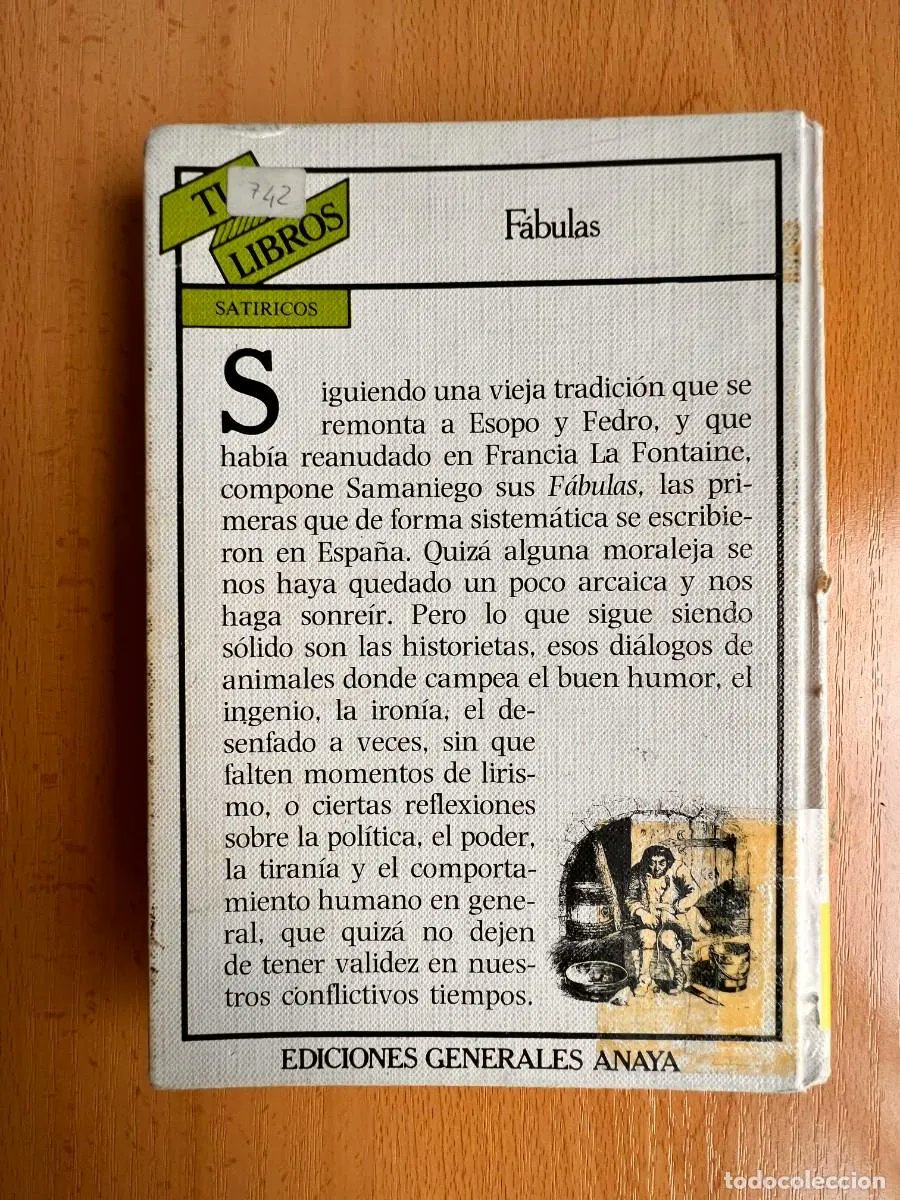 LibrosVintage's tweet image. “Otra dentro de un pastel
enterró su golosina.”

🪶 Félix Mª Samaniego (12 oct 1745-11 agosto 1801)
📖 &apos;Fábulas&apos;

Edición, apéndice y notas de Emilio Pascual
#TusLibros n° 42
Ediciones Generales #Anaya, 1984
todocoleccion.net/libros-segunda… vía @todocoleccion