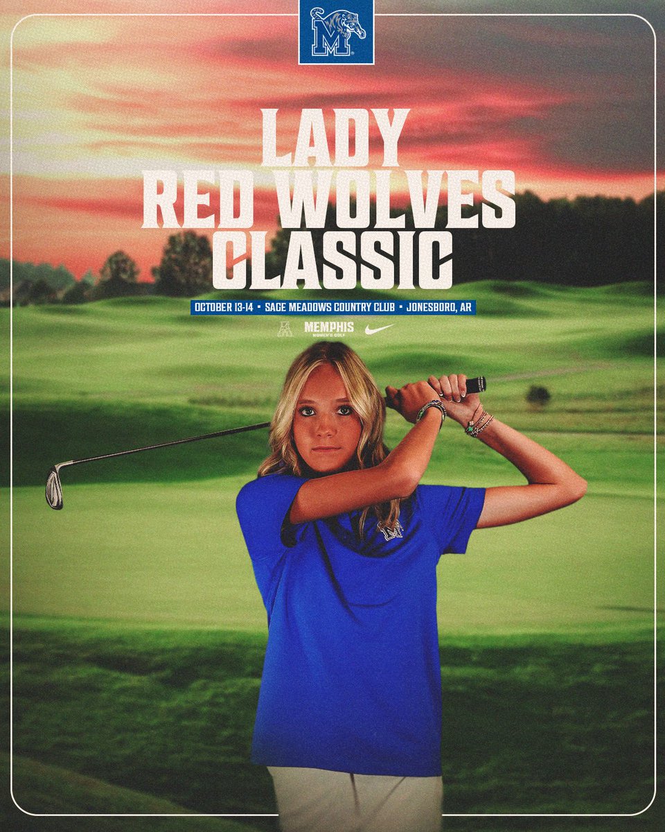 Making our way across the Mighty Mississippi Ⓜ️

⛳️ Lady Red Wolves Classic 
📍 Jonesboro, AR
🗓️ Oct. 13-14
📊 gotigersgo.me/42xHzJi
📰 gotigersgo.me/4h7wZyH