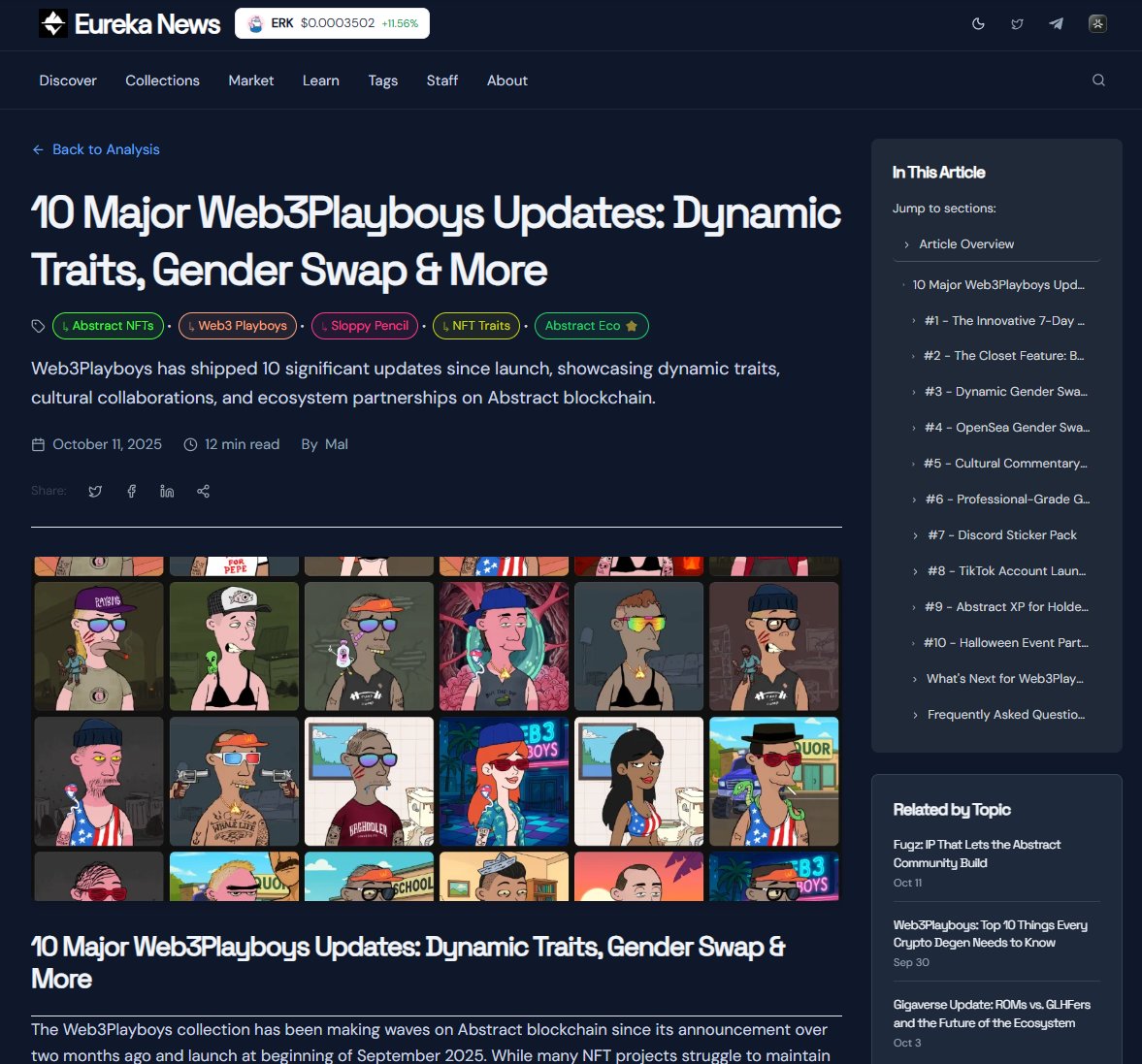 🌙 We heard you love dark mode.

So we built it. Across every page.

✅ Better reading at night
✅ Easier on the eyes
✅ Saves your preference
✅ Instant switching

Try it on Eureka News: eurekanews.xyz

#AbstractNews #Web3