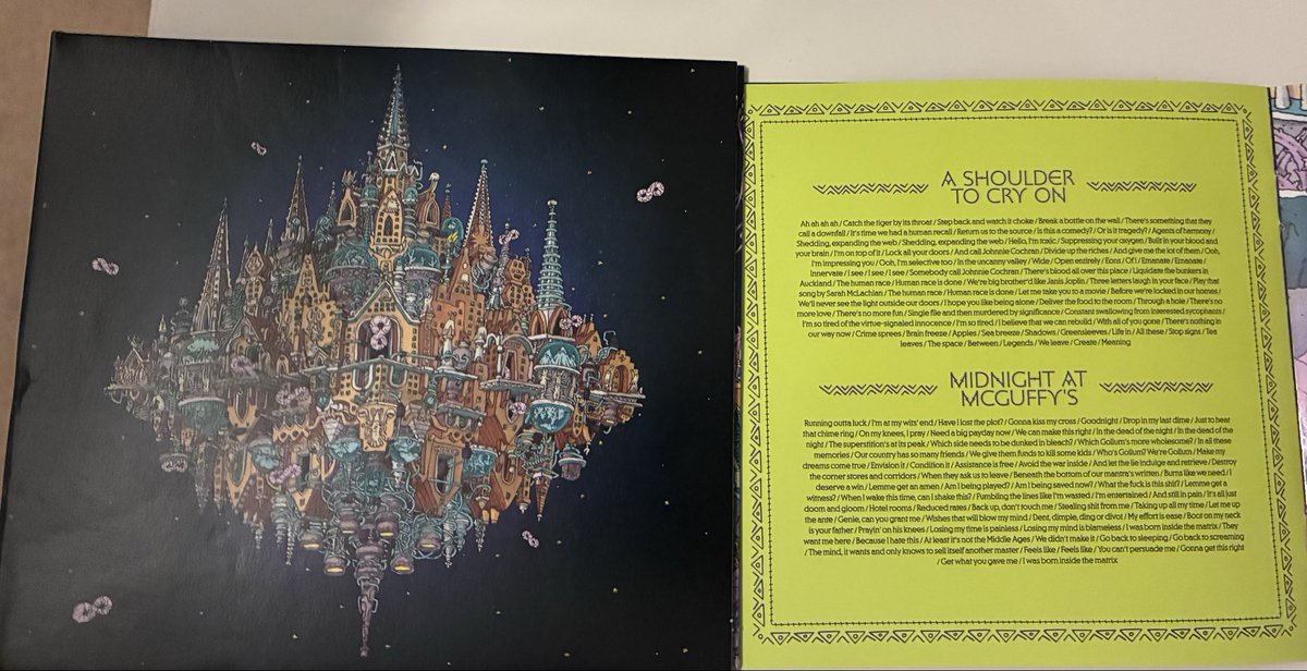 Meusicore's tweet photo. does anyone else’s copy of the Pantheon by DGD CD have an error in the lyric book? peak of superstition is labelled as midnight at mcguffy’s lol https://t.co/7X8fyi6H7l