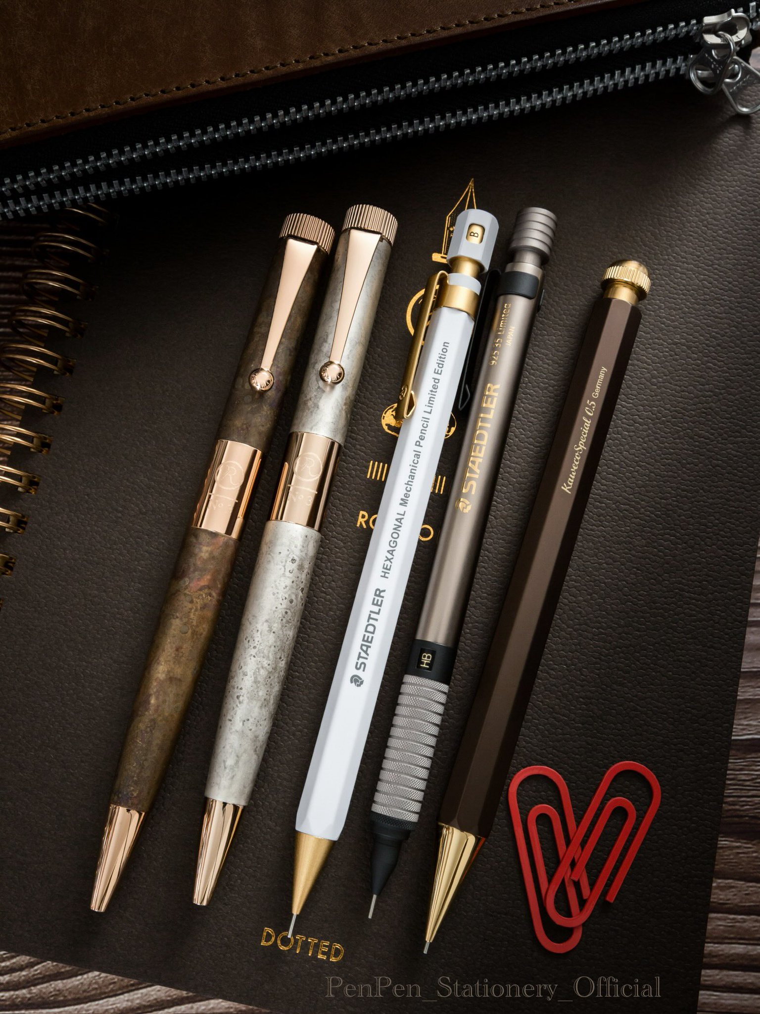 Romeo NO.3 ボールペン細軸 斑紋ガス青銅色アプリコットゴールド