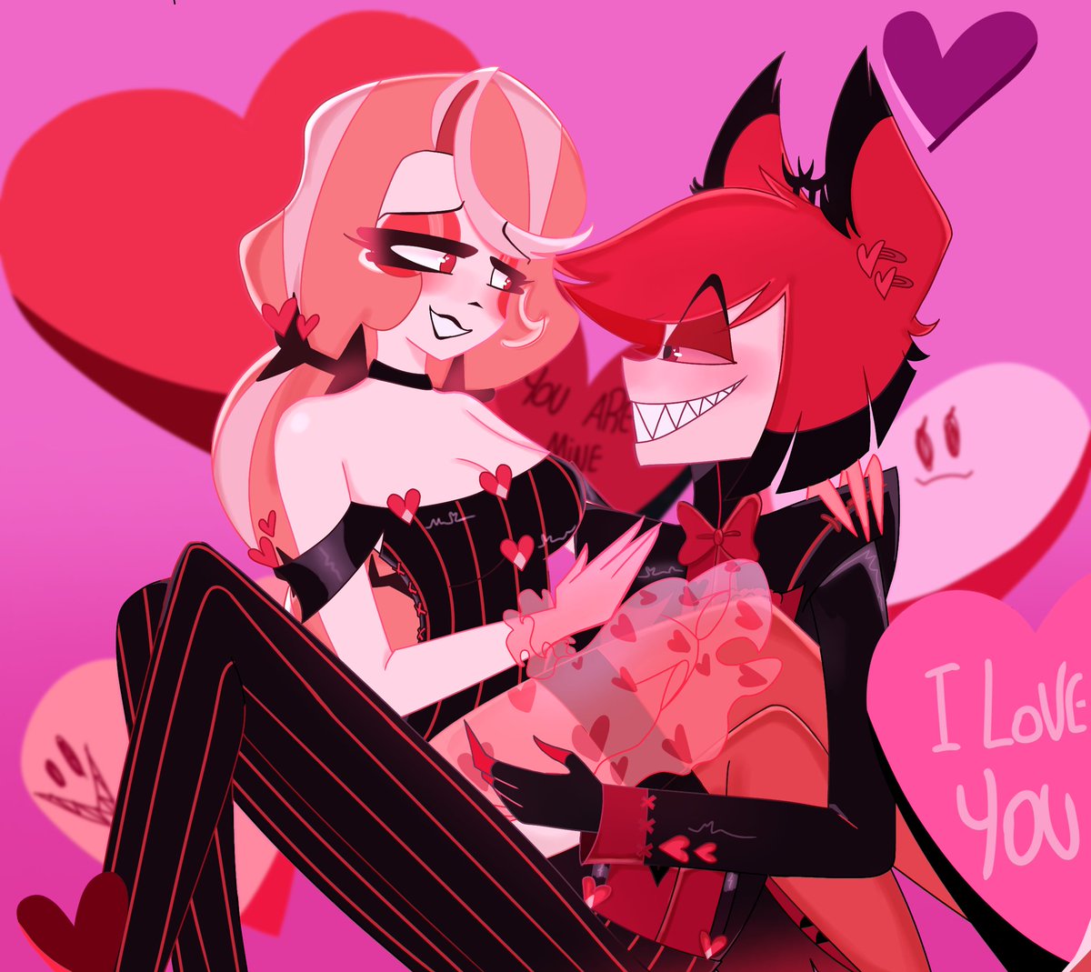 I also want to show my 4 favorite #charlastor drawings that I've done and even though I draw every century (HAHA SORRY) I definitely love them with all my heart 🥹💗🌈🦌