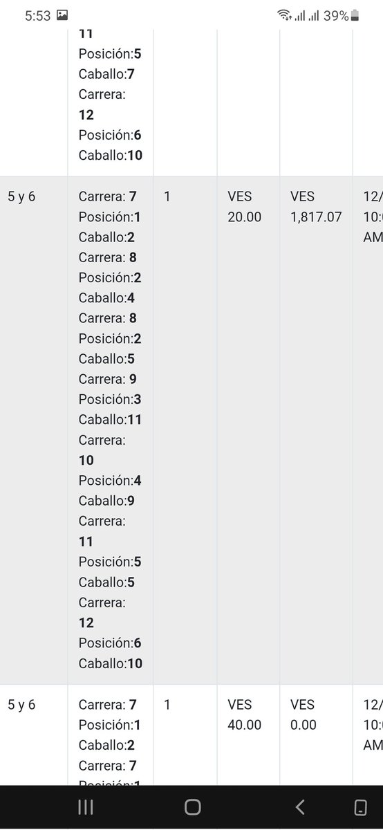 Solo logre una tapa con 5 aciertos 
No se recupera la inversión del día.
Seguimos optimista en lograr los 6 de la fama 😻😻😻😻 hasta el domingo veteranos