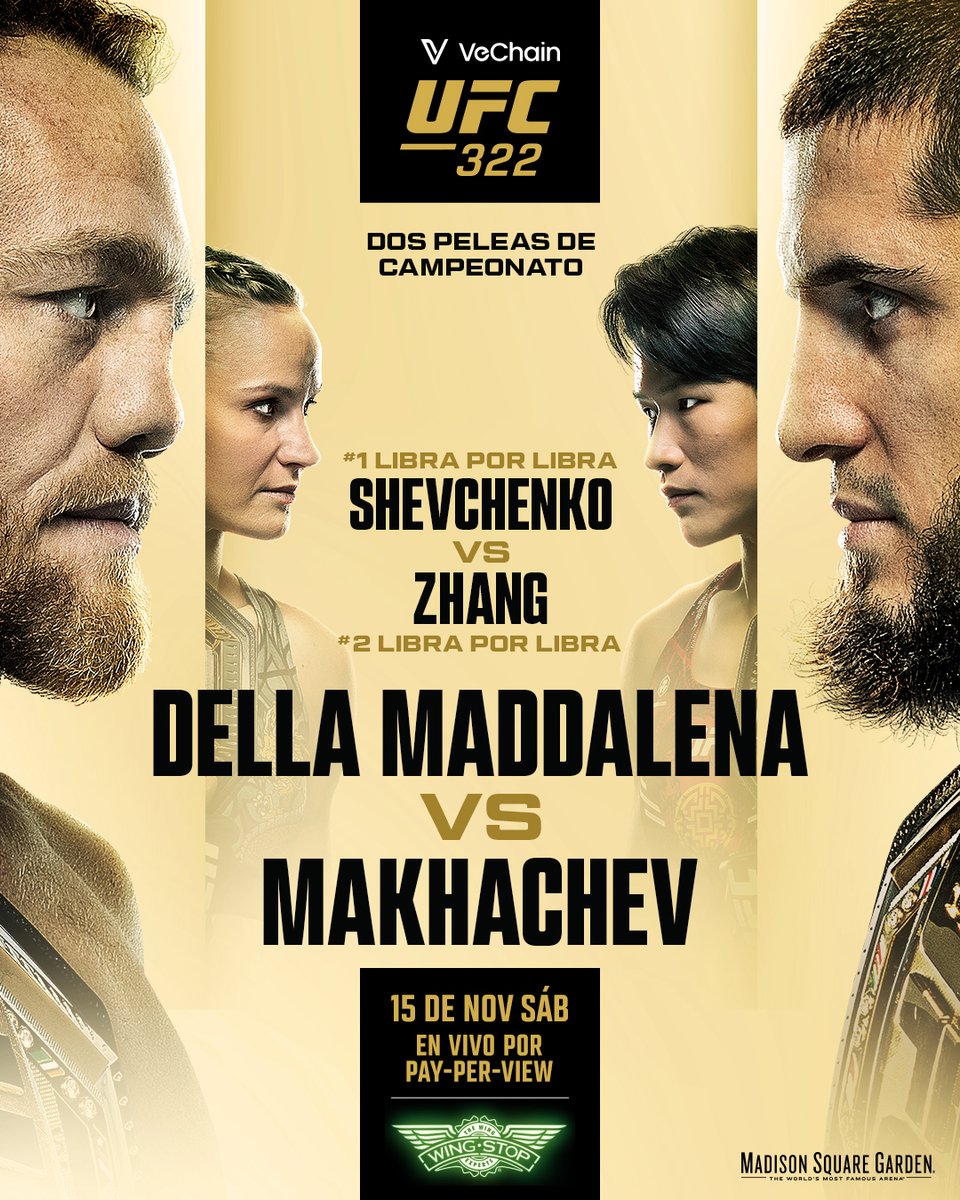 Contando los días ⏳

🏆 Jack Della Maddalena vs Islam Makhachev
🏆 Valentina Shevchenko vs ZhangWeili

<a href="/vechainofficial/">VeChain</a> | #UFC322
