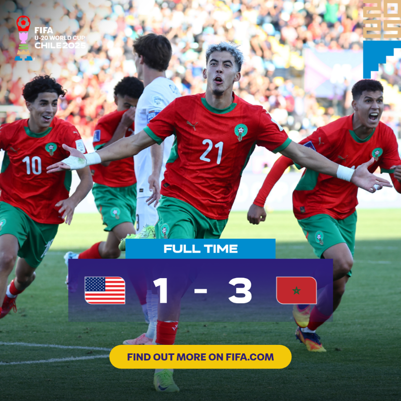 FIFAWorldCup's tweet photo. 🇲🇦 Morocco takes the victory and goes onto the #U20WC semifinals!