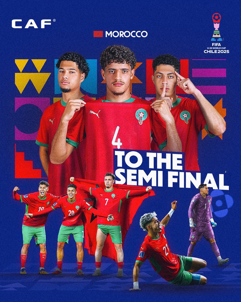 🚨🚨🚨🚨🚨 عاجل — رسميًا 🚨🚨🚨🚨🚨

نصف نهائي كأس العالم للشباب 2025م :

🇲🇦 المغرب Vs فرنسا 🇫🇷 أو النرويج 🇳🇴 

📅 يوم الأربعاء القادم

⏰ الساعة 11:00 مساءً 

ديما مغرب ♥️🇲🇦