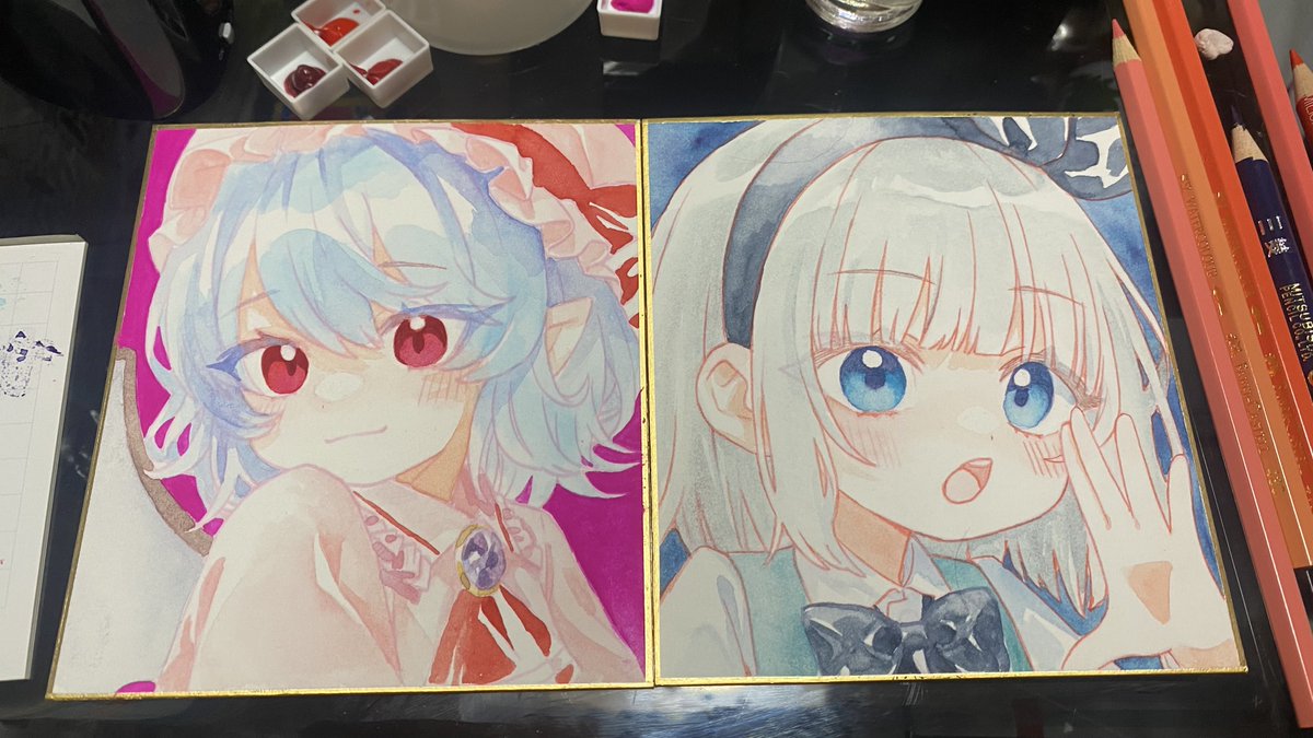 途中
秋例用の色紙はこれで最後かな 