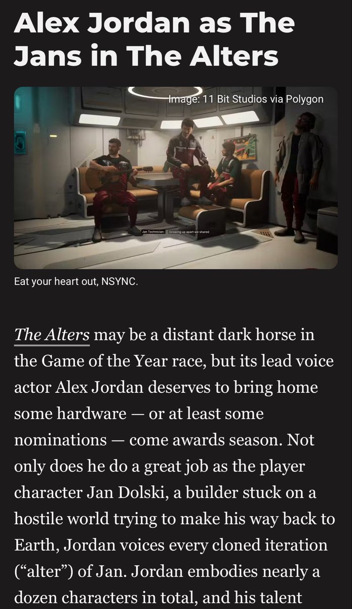 Alex Jordan (@alexjordanvo) on Twitter photo Huge thank you to <a href="/Polygon/">Polygon</a> for the lovely shoutout…
But I’m afraid ‘Alex Jordan’ is actually just a role played by Troy Baker. Huge thank you to <a href="/Polygon/">Polygon</a> for the lovely shoutout…
But I’m afraid ‘Alex Jordan’ is actually just a role played by Troy Baker.