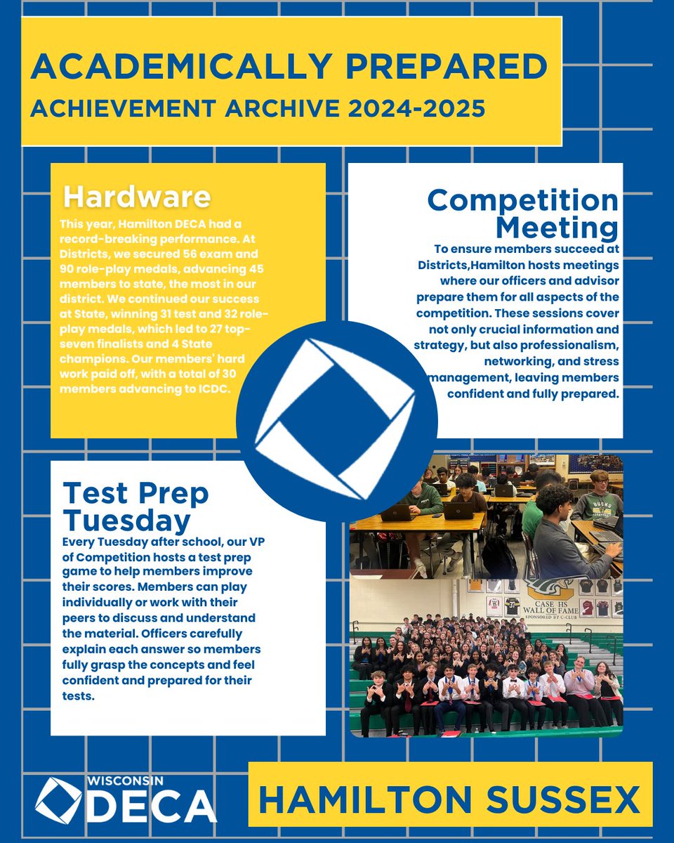 WI_DECA's tweet photo. Check out the amazing things Hamilton Sussex DECA did last year! Feature your own Achievement Archive in the Leadership Library! https://t.co/HEV54ajPEw