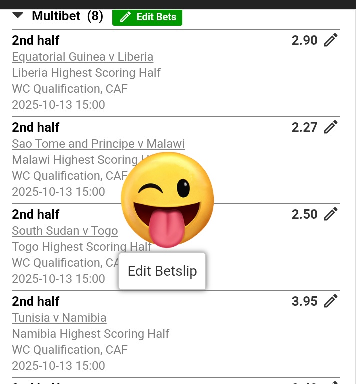 LeswiiSwaMina's tweet photo. 2nd Half Highest Scoring 💯 🍏 
Multi Bet betslip : BW18934A01 https://t.co/wajihYlJQ5
Kick OFF : 15;00 🛜🔌 ODDS-ON:  2301 ✅ https://t.co/slomYtj3lY