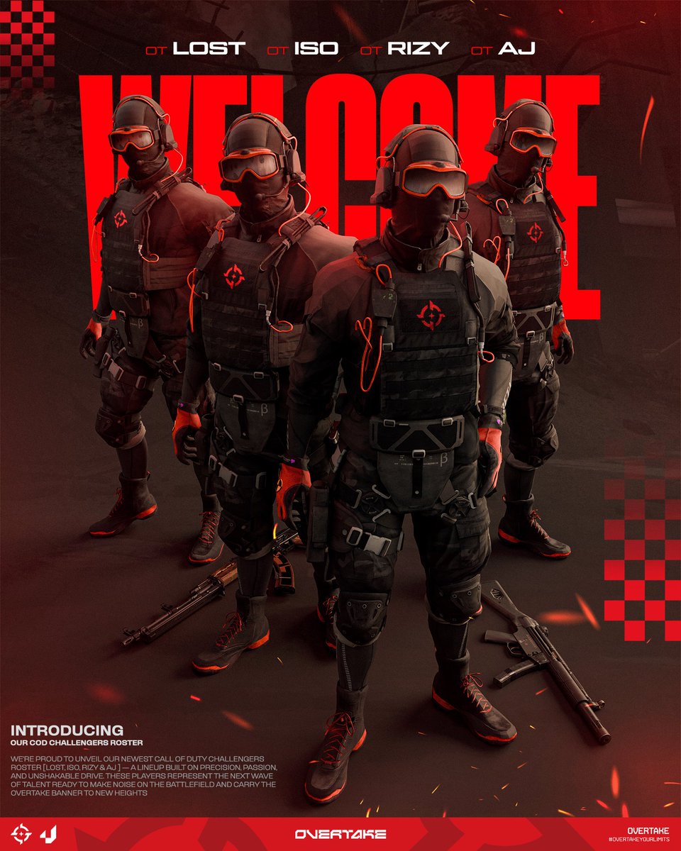 We are back, ready and locked in for any challenge👀

Introducing our COD BO7 Challengers Team:
<a href="/2lostt/">lost</a>
<a href="/5isoooo/">5iso</a> 
<a href="/RRizy_/">🌘Richard.</a> 
<a href="/AJBeamz/">AJ</a> 

#OvertakeYourLimits