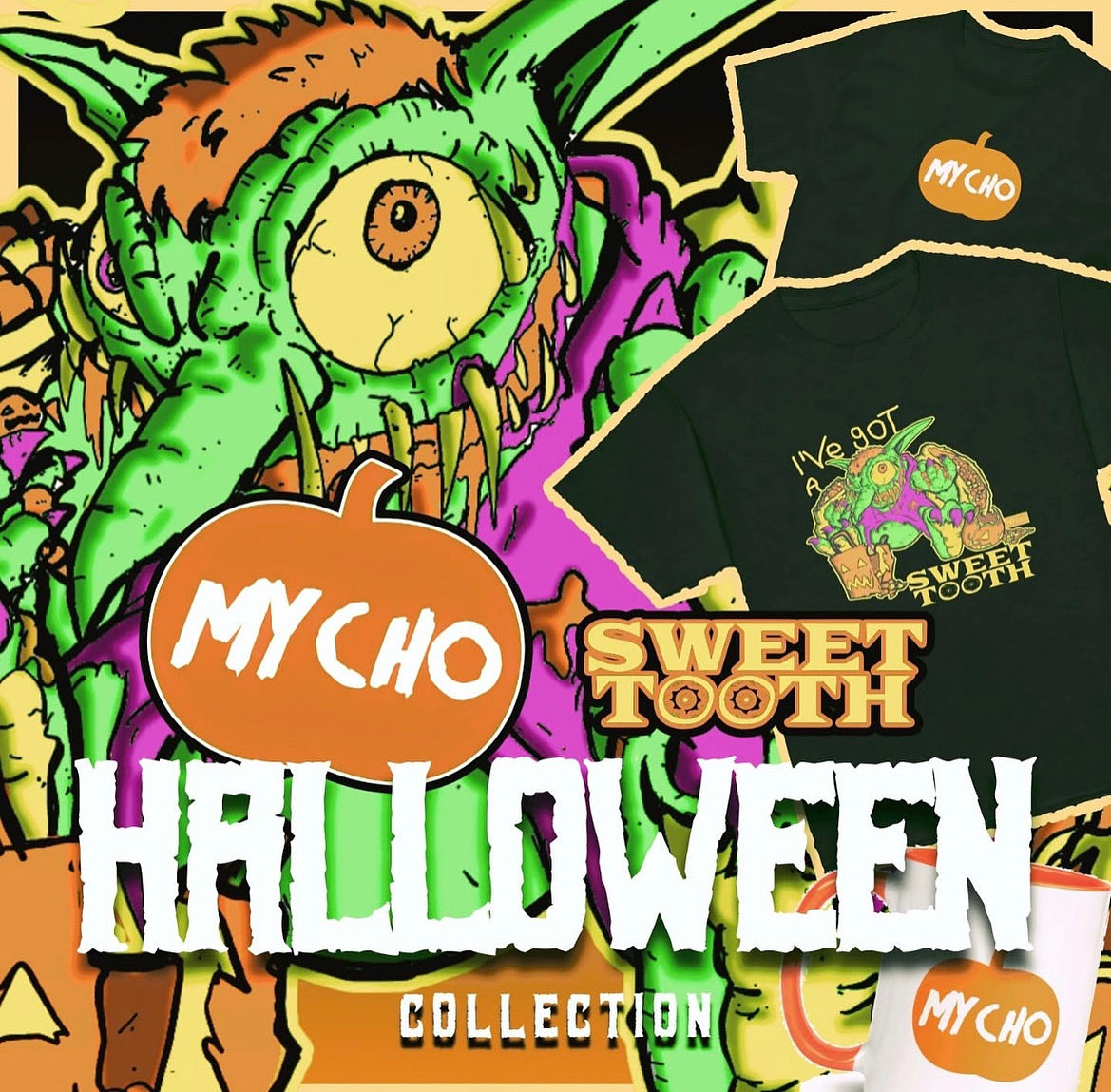 Hoop_Rah's tweet image. Awesome news!! The Mycho Halloween Sweet Tooth Collection is OUT NOW at mycho.bigcartel.com

Check it out and grab yours now!!! 

#mycho #mychoverse #mychouniverse #horror #horrortees #horrorapparel #halloween #newscript #writer #newmerch #scriptwriter