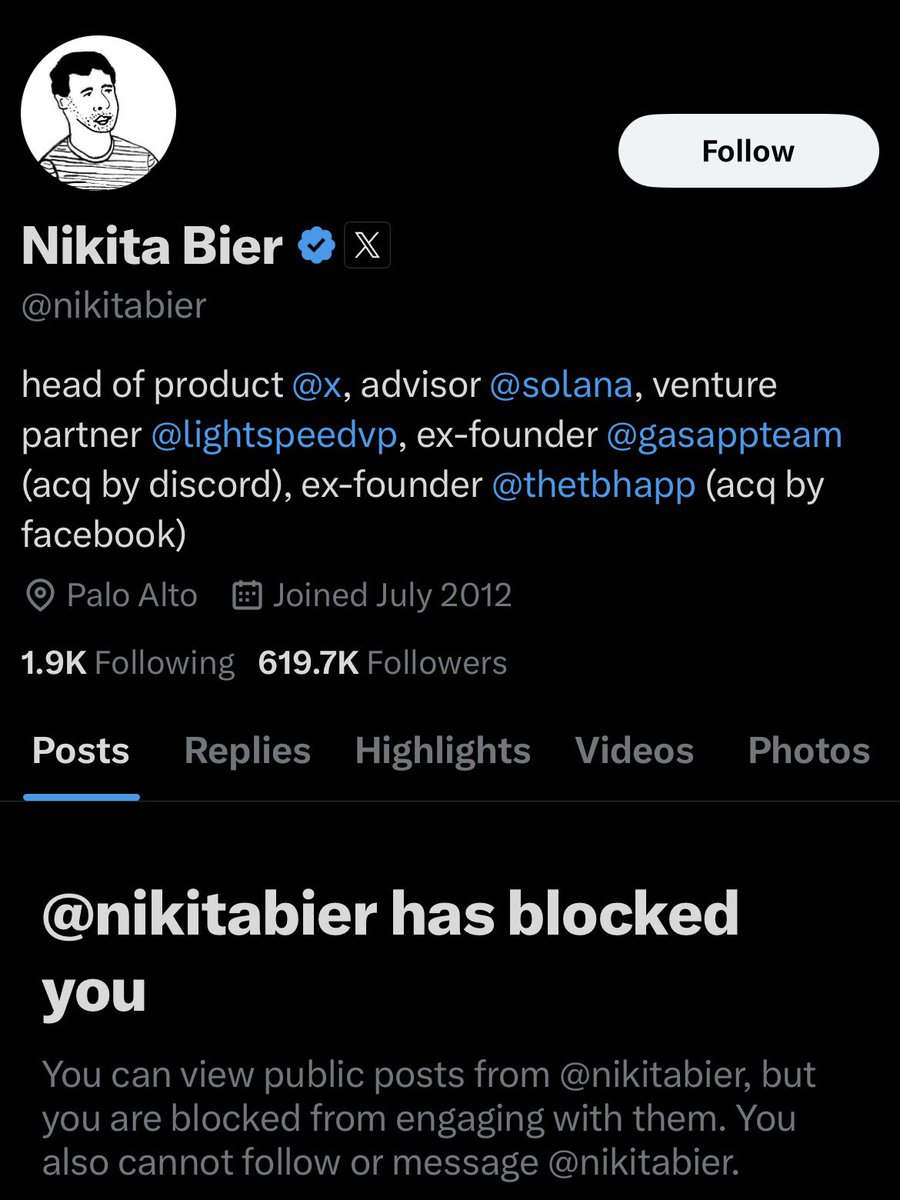 TonyMichaelX's tweet image. Nikita Bier, head of product @X, has blocked me (a paying customer) for asking him why verified accounts like @Antunes1, @ViceLitty, and many others have been banned for &quot;inauthentic activity&quot;

X and its employees are apparently above criticism