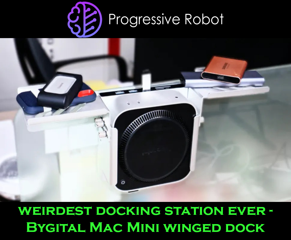 ProgresiveRobot's tweet image. This might be the strangest Mac Mini accessory ever. 😳
Bygital’s new “winged” dock hides your Mac Mini behind your monitor or under your desk — turning it invisible while adding ports, cooling, and SSD expansion.
Form meets stealth. 🧊✨
#MacMini #Apple #TechDesign #Gadgets