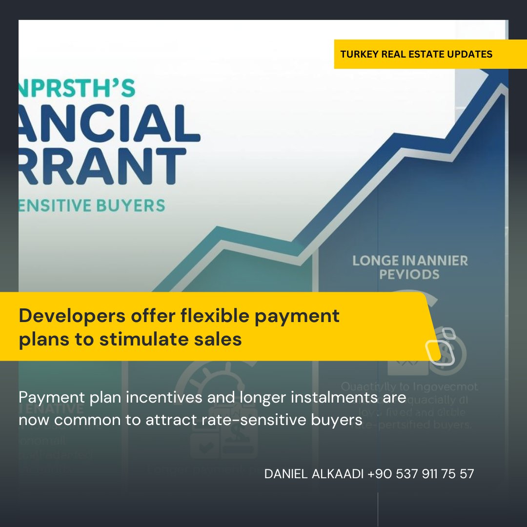 ClosedbyDaniel's tweet image. TURKEY REAL ESTATE UPDATES
Developers offer flexible payment plans to stimulate sales
Payment plan incentives and longer instalments are now common to attract rate-sensitive buyers
#ClosedByDaniel #PaymentPlans #DeveloperIncentives #TurkeySales #RealEstateOffers