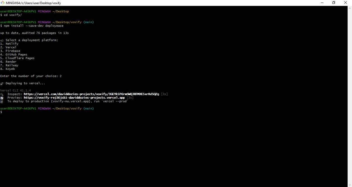 david__dozie's tweet image. Deploy your Front-end projects with ease with DeployEase

Checkout the Repo README. And give DeployEase a star⭐
github.com/daviddozie/dep…