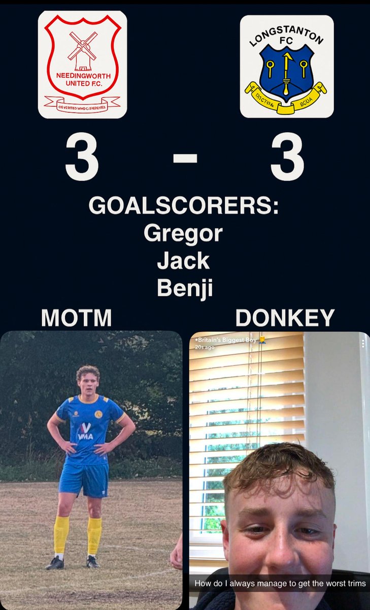 TheWorthSunday's tweet photo. Tough game against Longstanton  which ends in a 3-3 draw. Next game is a big cup game against Cambridgeshire Hunter FC.

🏆Ellis - Strong performance at the back.

🫏 Tom - Having a shot at goal with no keeper in net and it going out for a throw in. https://t.co/txMZQK0J9E