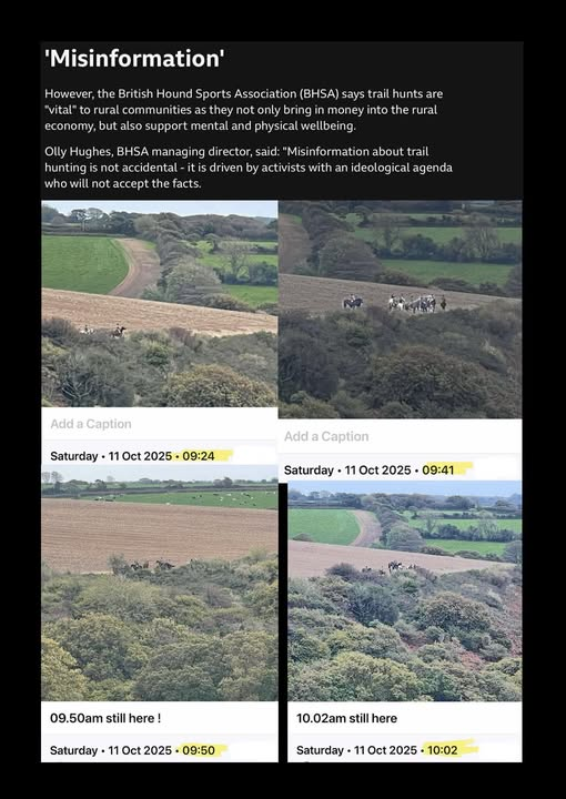 watch_western's tweet photo. A full ban on trail hunts is the only way forward, to stop the ever more ridiculous lies and arrogant law breaking. They’ve nobody but themselves to blame. https://t.co/qpuJcsNSz2