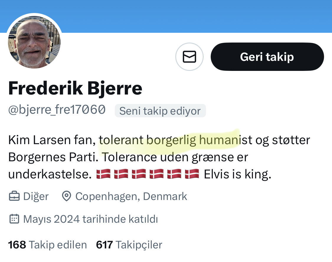 Tolerant borgerlig humanist 👍🏽