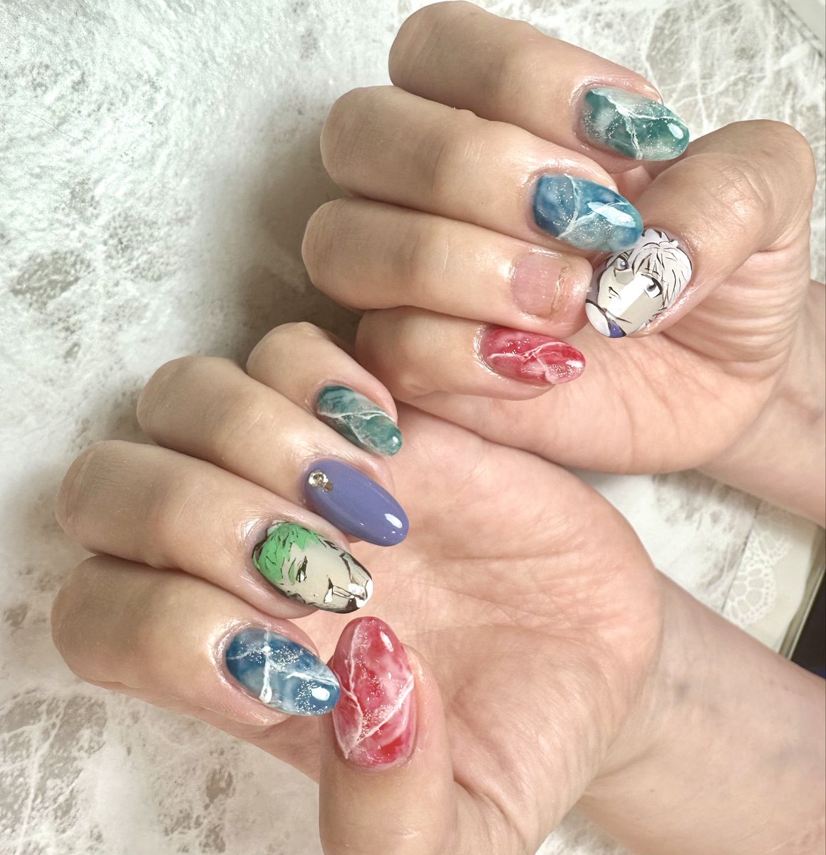 Kirua_vampire's tweet photo. おついち様に初めてコメント何回も読まれて
めっちゃ嬉しすぎました💚
毎日お声に癒されます💚
ありがとうございます😭
これからも配信楽しみにしています！
#おついちさんアート
#おついちさんネイル
@otsuichich https://t.co/MXkt5qBLTj