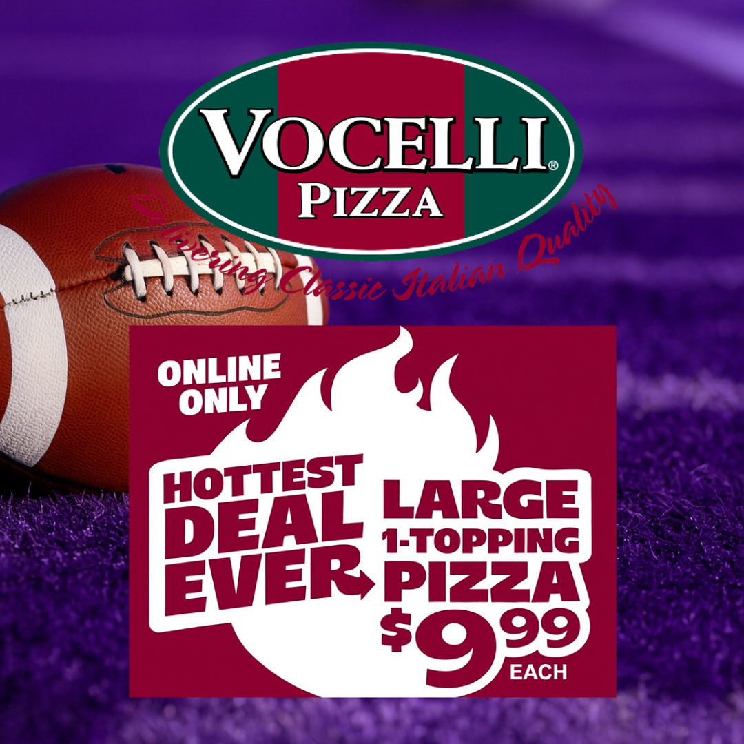 vocellipizzamd's tweet photo. 🟣 PURPLE PRIDE. HOT PIZZA.🔥 Large 1-Topping Pizzas just $9.99 each (online only)! Order at https://t.co/9He7OqeAzg. We deliver! #vocellipizza #pizza #pasadenamd #twofertuesday #vocelli #delivery #pizzadelivery #carryout #food #pizzalover https://t.co/oVdlgnSuHC