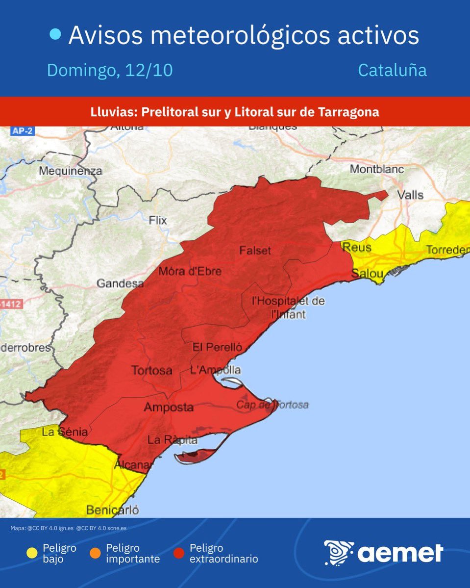 Ante las fuertes precipitaciones que se están registrando en el sur de la provincia de Tarragona, <a href="/BombersDipcas/">Bombers Dipcas</a> moviliza unidades <a href="/GVAbforestals/">Servei Bomber(e)s Forestals GVA</a> para control de cauces que pudieran verse afectados en la zona norte de la provincia de Castellón. 

⚠️Desde <a href="/BombersDipcas/">Bombers Dipcas</a> @Dipcas