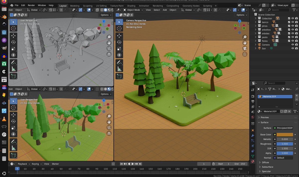 pmarcodelpont's tweet image. #jugando con #blender siguiendo un #tutorial #modelado #materiales #instancias #modificadores #linux #cycles #lowpoly #modeling #materials #instances #modifiers