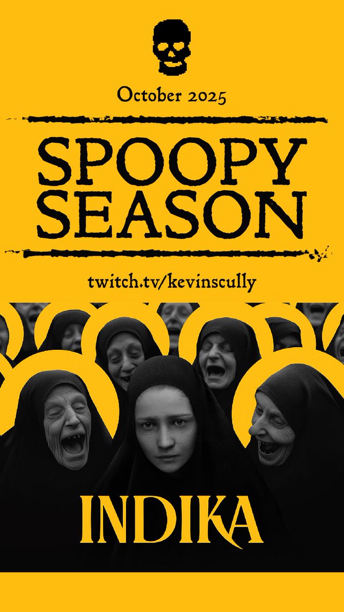 kevinscully's tweet image. TONIGHT 20:00 BST

SPOOPY SEASON - Indikia

Hopefully finishing off INDIKA tonight, 
This Nun’s on the run! 

Twitch.tv/kevinscully