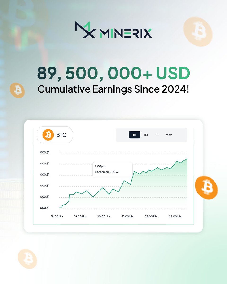 MinerixOfficial's tweet photo. From January 2024 to September 2025, Minerix investors have seen consistent growth in their earnings.
Do you want a source of steady, reliable returns๐ท?
Then join Minerix.
#Crypto #CryptoReturns #investing #BitcoinMadeEasy #investingtips #investingforbeginners #InvestSmart https://t.co/XoNnvQIxSL