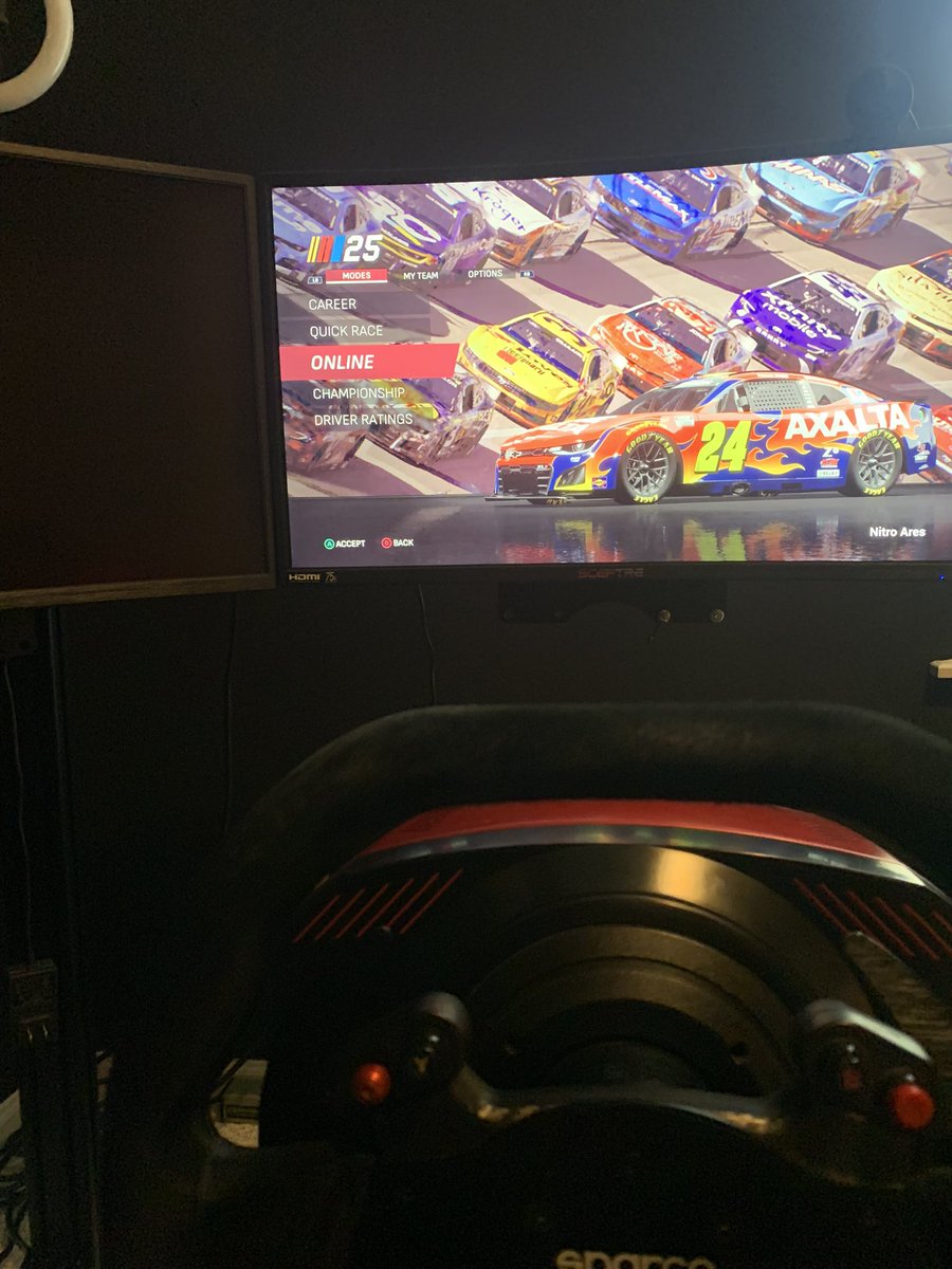 CupdatesDan's tweet photo. @camhollis_88 @iRacingMyers @Nascar25Game I just tried racing online again. The force feedback comes intermittently. Mid race, the force feedback just stopped and it felt like I was trying to turn with only the air in my room as feedback. This is still bad. https://t.co/0qN2Blg33W
