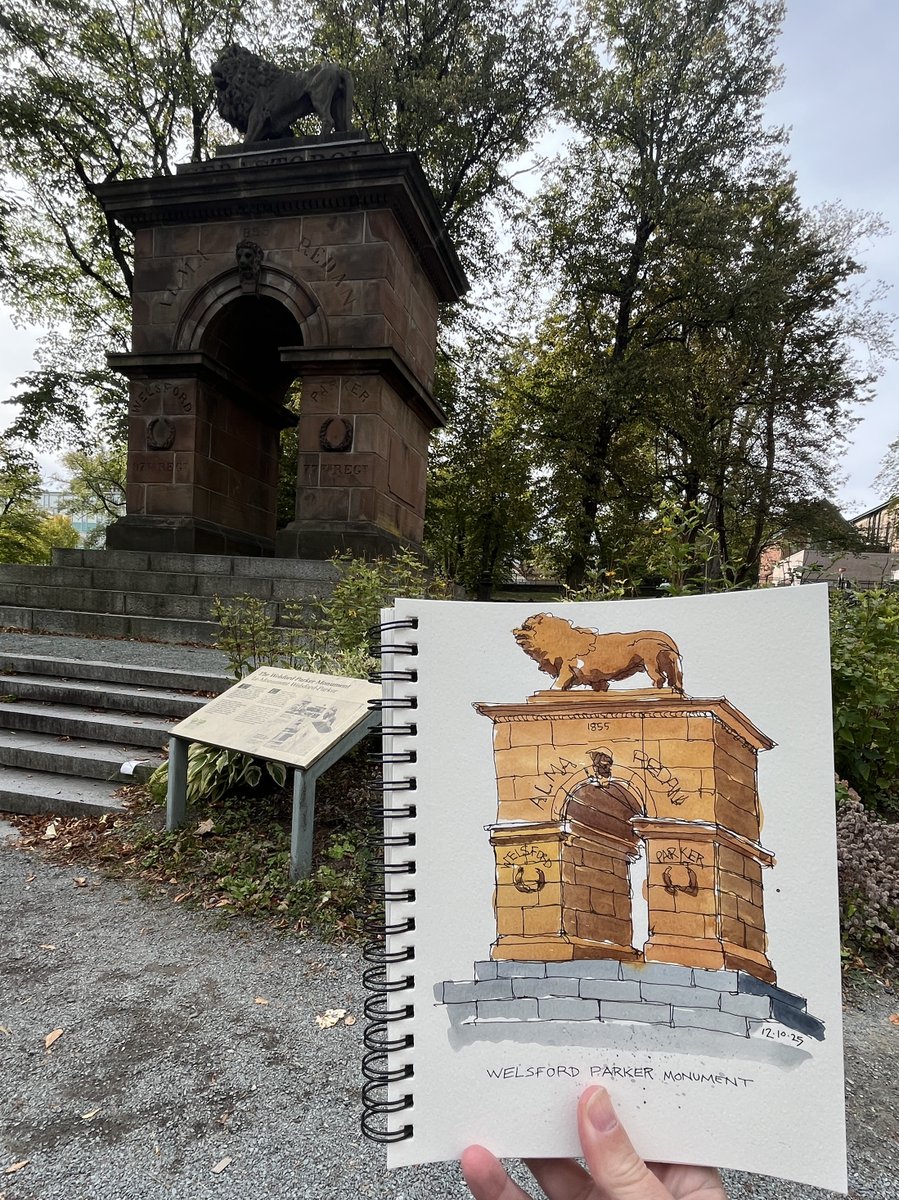 NelsonRice3's tweet photo. This morning, across the street from Government House, at the Old Burying Ground. I love drawing this monument, lots of straight lines and right angles!❤️ (149/285)
#drawing #sketch #urbansketch #urbansketching #halifaxusk #pleinair #watercolor #lineandwash #novascotia #halifax https://t.co/lYuJ187ddO