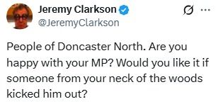 PolitlcsUK's tweet image. 🚨 NEW: Jeremy Clarkson has hinted he will run against Ed Miliband in the next election