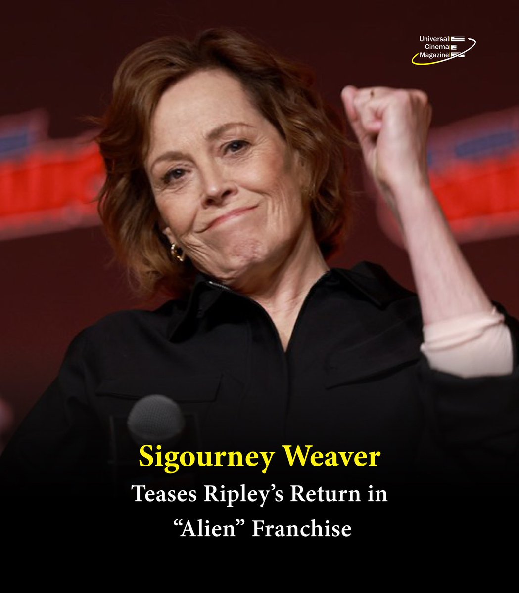 universalcinem3's tweet image. Sigourney Weaver teases the possibility of returning as Ripley in Alien, sharing she’s read an intriguing script exploring Ripley as a societal threat. Fans are eager to see what’s next after her meeting with Disney and Fox. #SigourneyWeaver #AlienFranchise #Alien