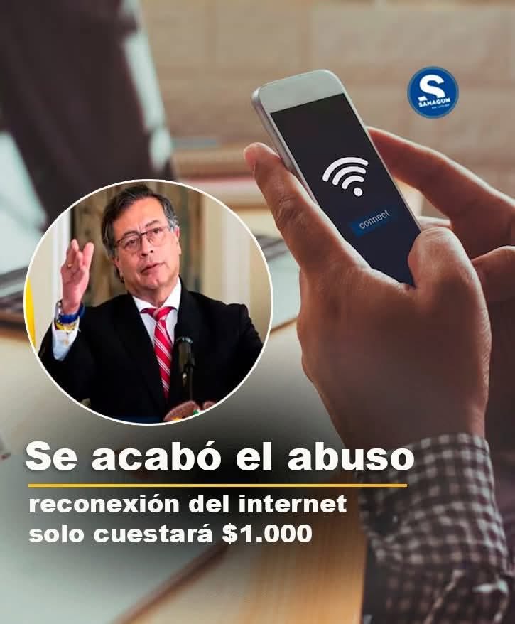 “¡Adiós a los cobros abusivos! Reconectar tu internet o celular solo costará $1.000📶

El presidente Gustavo Petro sancionó recientemente la Ley 2485 de 2025, una normativa que representa un alivio para millones de hogares colombianos. La medida establece que la reconexión de los
