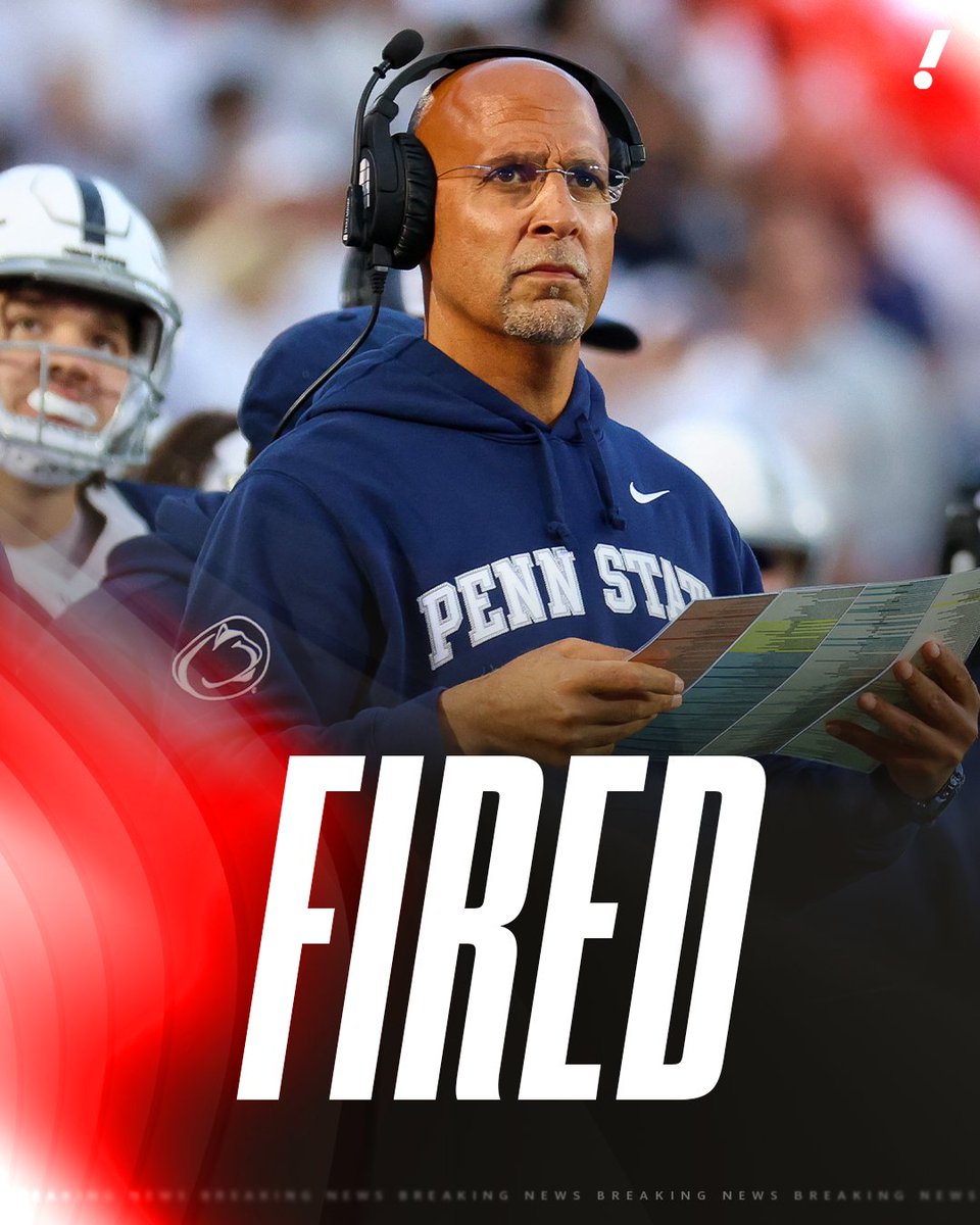 YahooSports's tweet image. BREAKING: Penn State has fired HC James Franklin, per @PeteThamel.
After being ranked No. 2 in the preseason AP Top 25 poll, the Nittany Lions have lost their last three games