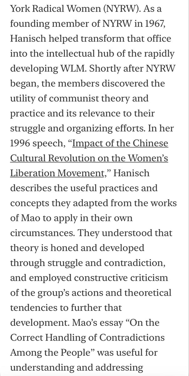 TWVnewsletter's tweet image. We can’t speak for the organizers, but as for TWV: guilty as charged. We are proud to follow in the footsteps of the mothers of radical feminism. Read more about the influence of Mao on the WLM movement in our article: 
open.substack.com/pub/totalwoman…