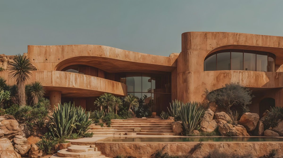 iamnotsrc's tweet image. concrete architecture via midjourney