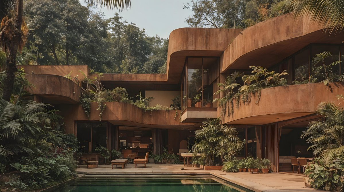 iamnotsrc's tweet image. concrete architecture via midjourney