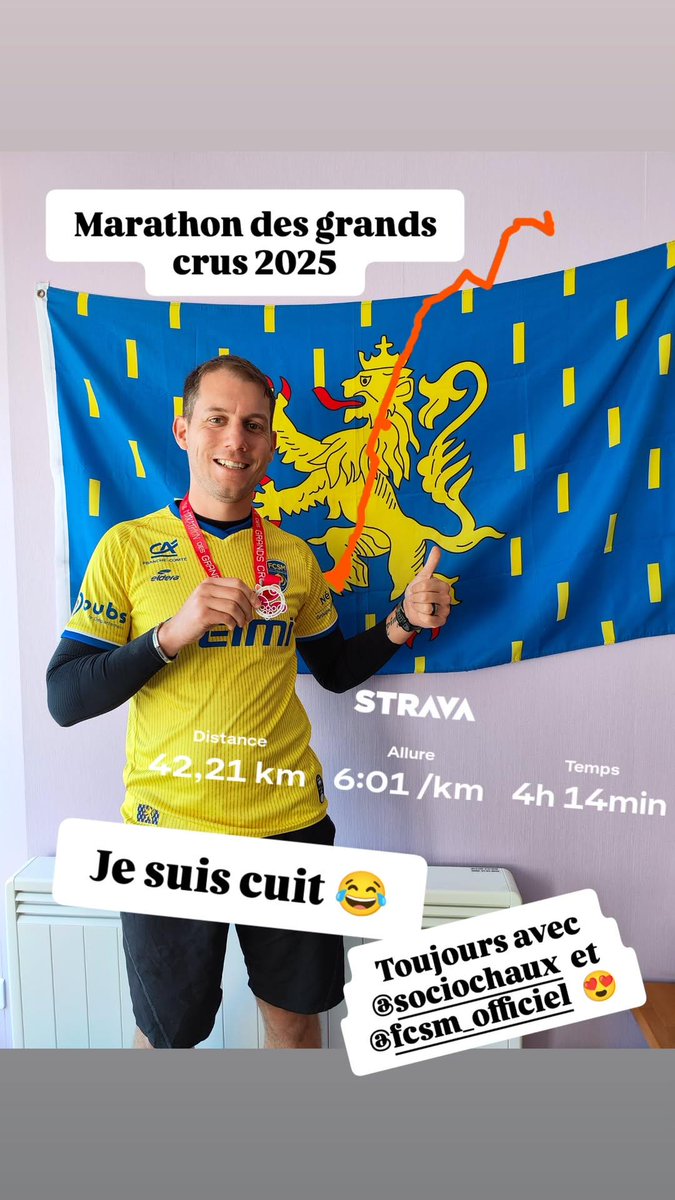 Mon premier marathon aujourd'hui ! 🏃‍♂️
4h13'39" avec deux moitiés complètement différentes, un jour sans les jambes mais bonne découverte pour la suite !