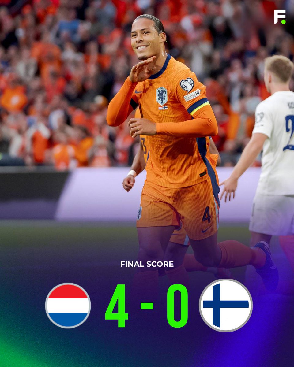 Footballcomglob's tweet image. Full Time: Netherlands 4-0 Finland

The brilliant performance from Memphis Depay has inspired the Dutchmen to win comfortably at home against Finland. 🇳🇱😊🔥

#NEDFIN #Netherlands #Memphis #Depay #VanDijk #Malen #Gakpo #WCQ #WCQ2026 #Football